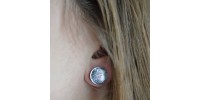 Boucles d'oreilles puces en verre dichroïque  